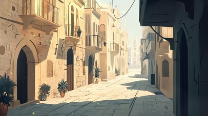 午后无人静谧街道