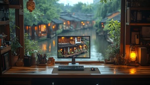 窗外水乡
