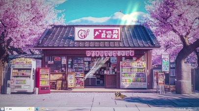 街边AI动漫插画-桌面主题