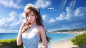 夏日海边美女