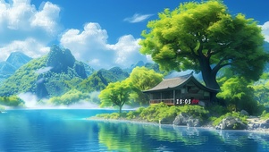 唯美湖畔小屋