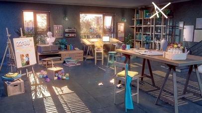  4k治愈唯美美术室 （早）