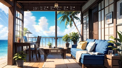 4K唯美治愈海边小屋