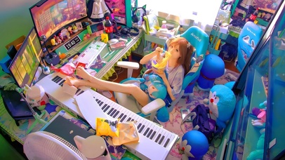 宅女的电脑房间