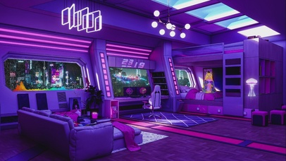 4K赛博朋克科技房间