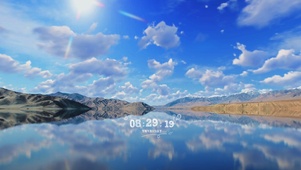 唯美治愈蓝天湖泊