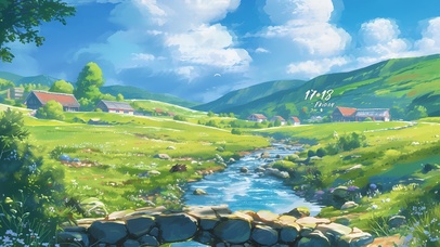 绿色护眼 田园小屋