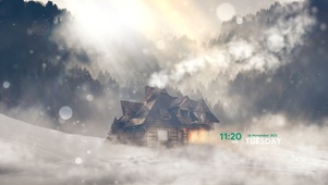 冬季雪地小屋