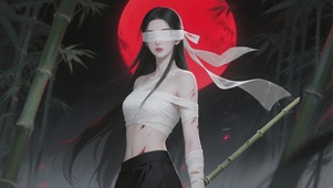红月竹影