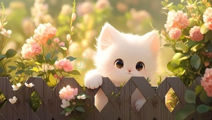 花园探头可爱猫