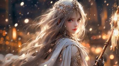 唯美夜晚灯光公主