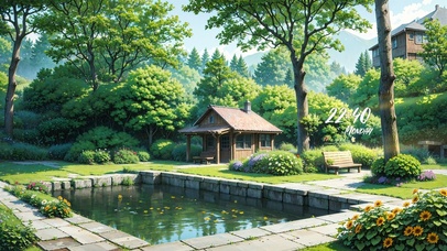 4K唯美治愈夏日护眼花园