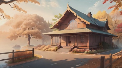 唯美治愈湖畔小屋