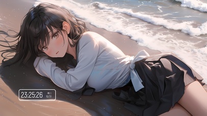 4K 海边的沙滩上