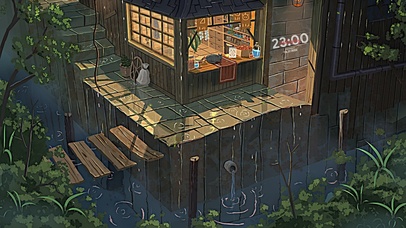 4k 治愈雨天小店