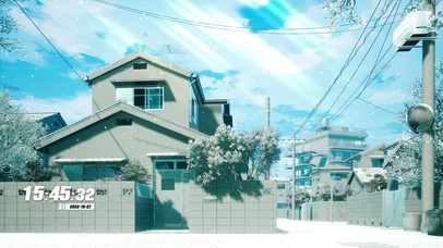 唯美治愈雪景（带真实时间）