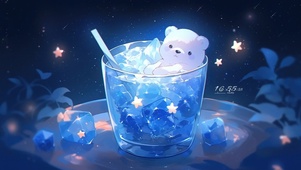 4K可爱小熊果汁