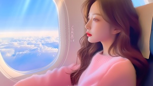 晚霞美女