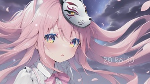 面具可爱粉发少女
