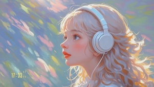 戴耳机的女孩