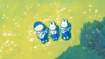 森林草地小兔子