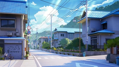 唯美治愈街道房屋