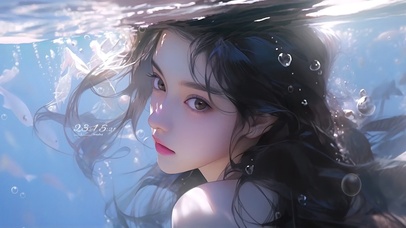 4K唯美清纯气质海底女孩