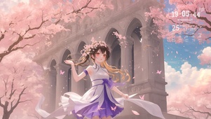 樱花树下少女