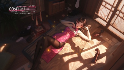 她的眼睛清澈如湖