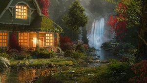4K唯美治愈森林小屋