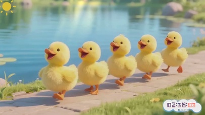 阳光下可爱小鸭子