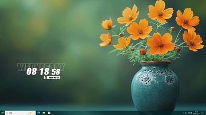 护眼花瓶花朵桌面主题