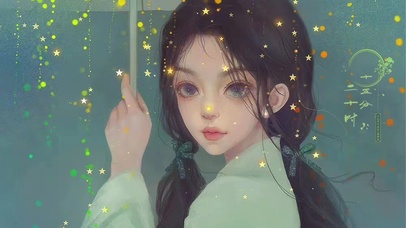 唯美古风撑伞少女