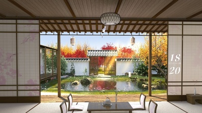 4K 日式庭院 正午