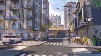 4K唯美治愈夏日城市街道