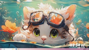 水中猫咪桌面主题