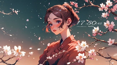 樱花树下的女孩