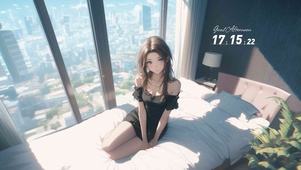 轻轻垂下，映衬着她的优雅气质