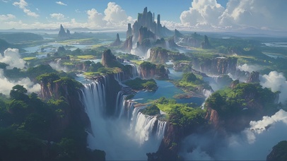 壮观的天使瀑布