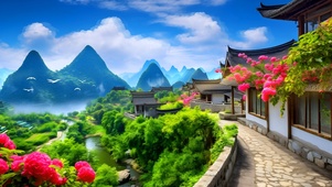 唯美绿色山水