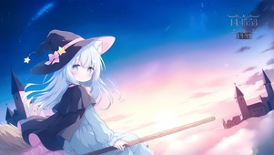 唯美夕阳魔法少女