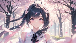 粉色落花