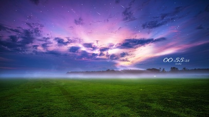 4k 日落平原流星雨