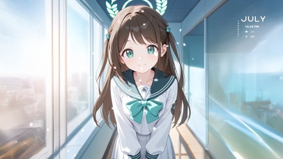 唯美教室走廊女孩