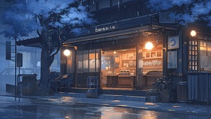 4K唯美治愈雨夜日系街道