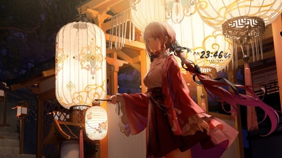 4K古风提灯少女