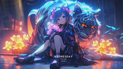 【4K炫酷】可爱少女の老虎