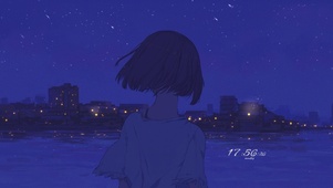 唯美治愈夜空美少女