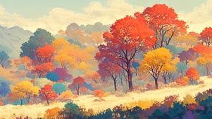 秋天彩色山林
