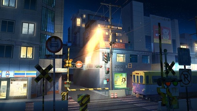 唯美夜晚日式街道